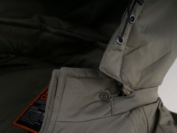 Męska kurtka przejściowa elegancka z odpinanym kapturem khaki M705 4XL