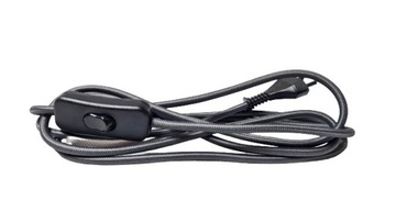 Kabel w oplocie z wtyczką i przełącznikiem 2x0,75