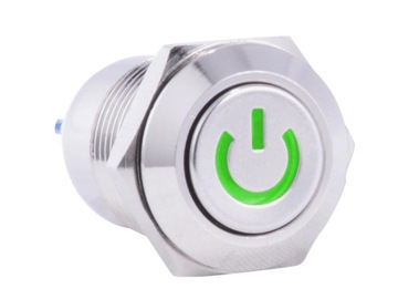 Przełącznik reset PBW-12A ON-OFF zielony 3-12V