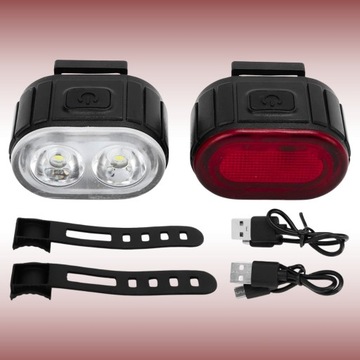 МОЩНЫЙ ВЕЛОСИПЕДНЫЙ ФОНАРЬ ПЕРЕДНЯЯ ЗАДНЯЯ СВЕТОДИОДНАЯ ВОДОЗАЩИТНАЯ АККУМУЛЯТОРНАЯ БАТАРЕЯ USB