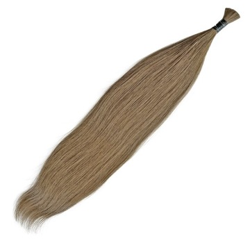 Naturalne włosy słowiańskie ludzkie w puklu kitka kucyk blond 55 cm 50 g