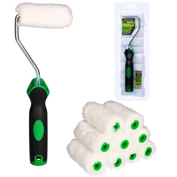 WAŁEK MALARSKI WKŁAD MIKROFIBRA 7cm ZAPAS DO MALOWANIA MINI 10SZT + rączka