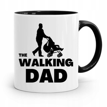 KUBEK CZARNY PREZENT NA DZIEŃ OJCA THE WALKING DAD z Nadrukiem ze Zdjęciem