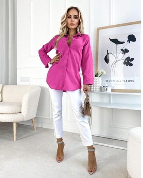 Элегантная, гладкая ЖЕНСКАЯ РУБАШКА, стильные, модные, большие пуговицы.