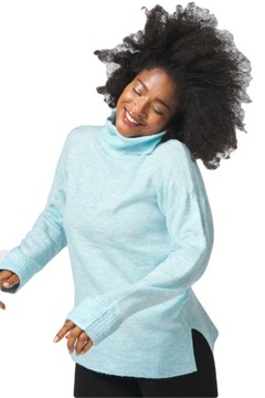ema Kobiecy Efektowny Modny Błękitny Melanżowy Damski Sweter Golf XL 42