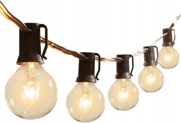 GIRLANDA LAMPKI OGRODOWE ŚWIETLNE ZEWNĘTRZNE 7.5M 25 szt.