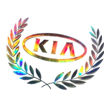 KOLOROWA ODBLASKOWA NAKLEJKA Z LOGO KIA EMBLEMAT