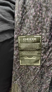 Geox Chloo płaszcz damski niebieski puchowy z kapturem rozmiar 42 ( PL 38)