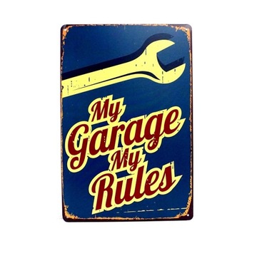 TABLICA BLACHA ozdobna MY GARAGE MY RULEZ 20x30