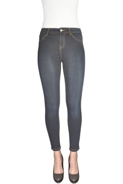 Mango Damskie Grafitowe Spodnie Jeansy Rurki Jeans Super Skinny XS 34