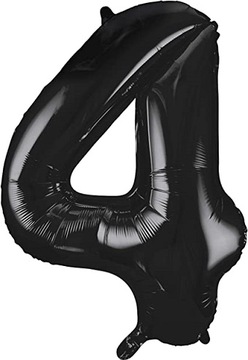 BALON NA URODZINY CYFRA 4 CZARNY 100cm