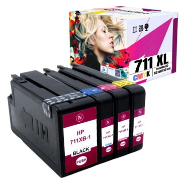 4 Náplně Do Tiskárny Hp 711 Designjet T120 T520