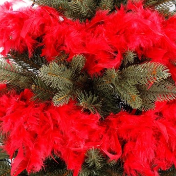 БОА-ГИРЛЯНДА С КРАСНЫМИ ПЕРЬЯМИ ДЛЯ ЕЛКИ 180 СМ