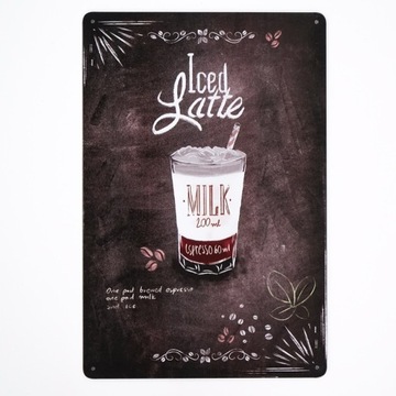 Tabliczka dekoracyjna metalowa ICED LATTE