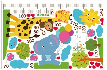 МЕРА ВЫСОТЫ ЖИВОТНЫЕ НАСТЕННАЯ НАКЛЕЙКА 180см