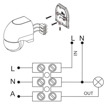 ДАТЧИК ДВИЖЕНИЯ СУМЕРКИ НАРУЖНЫЙ НАСТЕННЫЙ СВЕТОДИОДНЫЙ ДЕТЕКТОР РЕГУЛИРУЕМЫЙ ЧЕРНЫЙ IP44