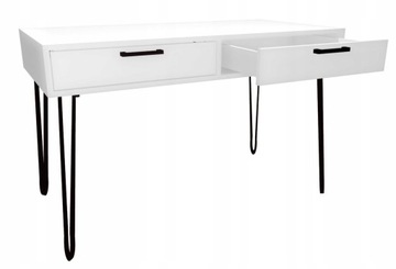 Biurko białe, metalowe nogi 100x50cm loftowe,