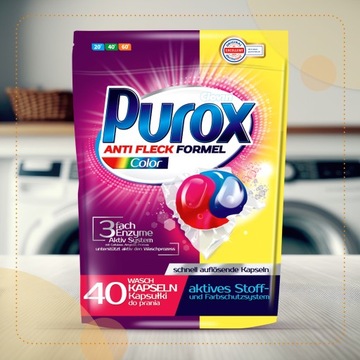 Purox Капсулы для стирки цветных тканей, 40 шт.