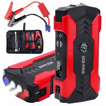 JUMP STARTER ROZRUCH BOOSTER POWERBANK MOCNY LATARKA MŁOTEK ZESTAW 28000mAh