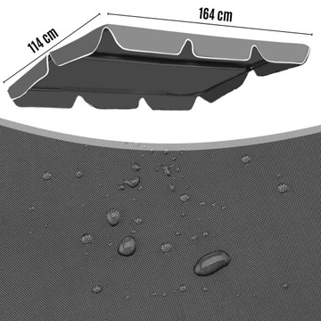 КРЫШКА для садовых качелей КРЫША 164 x 114 см. АНТРАЦИТОВЫЙ ПРОЧНЫЙ И ДОЛГОВЕЧНЫЙ.
