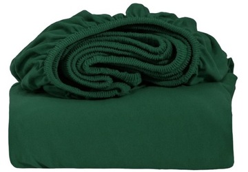 PRZEŚCIERADŁO JERSEY Z GUMKĄ 140x200 + 25 CM BOKI - KOLOR BUTELKOWA ZIELEŃ