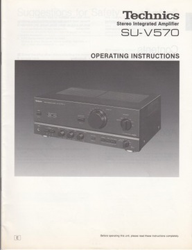 РУКОВОДСТВО ПО ЭКСПЛУАТАЦИИ УСИЛИТЕЛЯ TECHNICS SU-V570