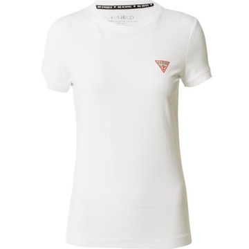 GUESS KOSZULKA DAMSKA T-SHIRT SS CN MINI TRIANGLE BIAŁA r.S