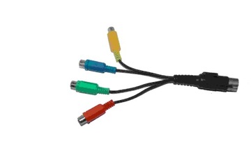 Redukcja wtyk DIN WM545 <--> 4 gniazda RCA, 0,15m