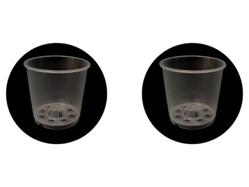 Przeźroczysta bezbarwna doniczka do storczyka orchidei 9cm NL 2szt