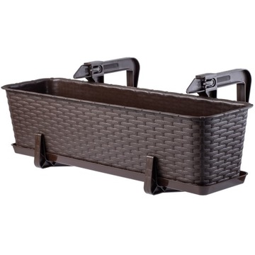 SKRZYNKA BALKONOWA DONICZKA UCHWYTY PODSTAWKA 60cm