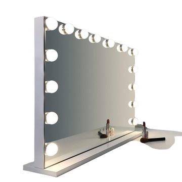 LUSTRO PODŚWIETLANE DO MAKIJAŻU 58x46cm HOLLYWOOD WBK-5846GQ-12D-BAI