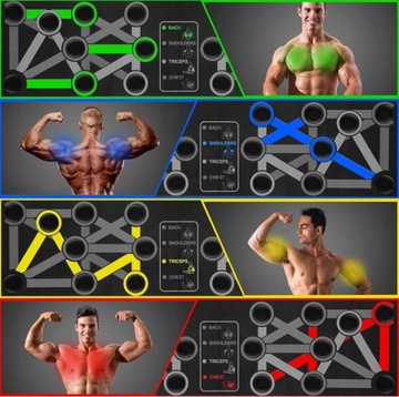 ТРЕНИРОВКИ + РУЧКИ ДЛЯ ПУШ-АП ДОСКА 14в1