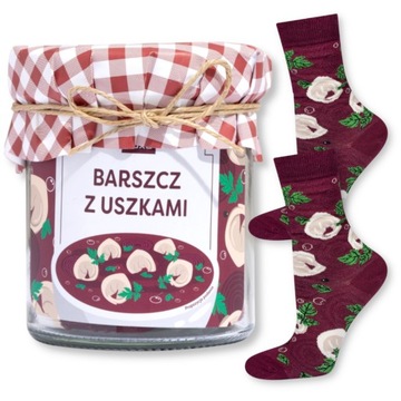 SKARPETKI bawełniane damskie wysokie SOXO PREZENT dla BABCI na imieniny