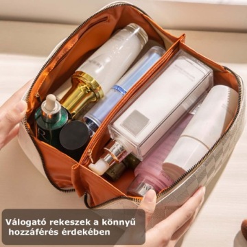 Dollcini, косметичка, кожаная дорожная косметичка, темно-коричневый