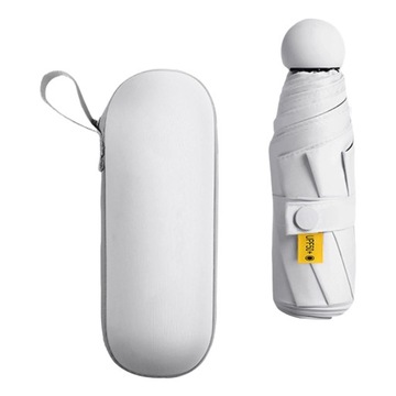 Мини-зонтики Белый дорожный зонт с футляром