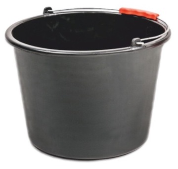 Wiadro czarne budowlane z UCHWYTEM 16l