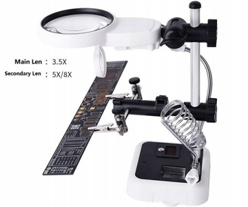 Паяльные лупы, настольная лампа на 6 светодиодов.