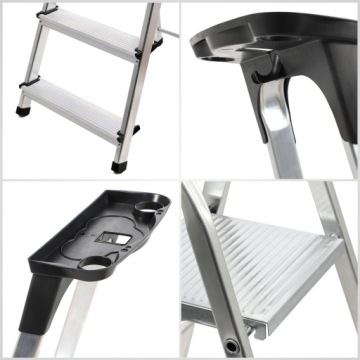 ЛЕСТНИЦА АЛЮМИНИЕВАЯ ДЛЯ ДОМА, 7 СТУПЕНЕЙ + КРЮК