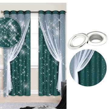 ZASŁONA DWUWARSTWOWA KÓŁKA 145x250 GWIAZDKI