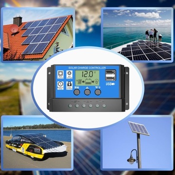 REGULATOR ŁADOWANIA SOLARNY 12/24V PANEL LCD 30A