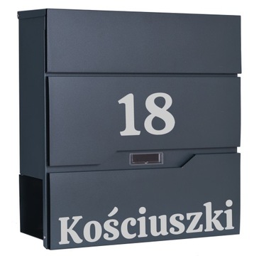 SKRZYNKA POCZTOWA NA LISTY GAZETY POCZTĘ Z ADRESEM NUMEREM DOMU NAZWĄ ULICY