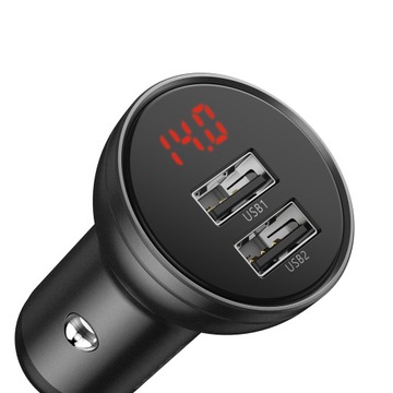 АВТОМОБИЛЬНОЕ ЗАРЯДНОЕ УСТРОЙСТВО BASEUS ДЛЯ ТЕЛЕФОНА 2X USB 24W LED 4.8A