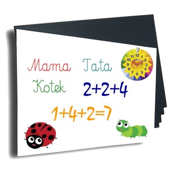 TABLICA MAGNETYCZNA SUCHOŚCIERALNA A4 do magnesów Z KLEJEM BIAŁA - 5 SZTUK