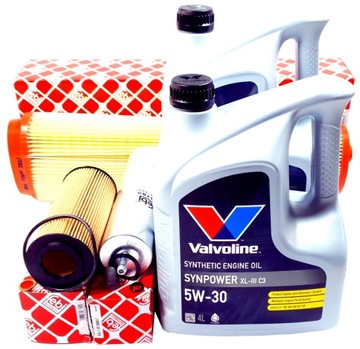 3 FILTRY + ZÁCPA  9L OLEJE VALVOLINE 5W30 BMW E60 E61 525D 530D E70 3.0D