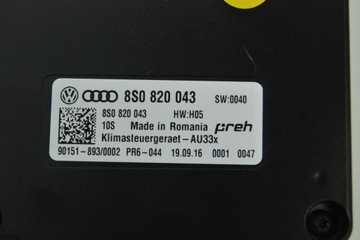 AUDI OE 8S0820043 MODUL ŘÍZENÍ KLIMATIZACE