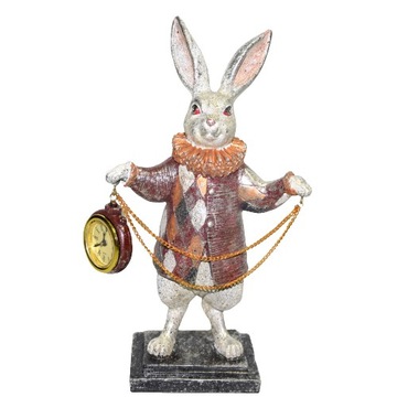FIGURKA KRÓLIK ZAJĄC Z ZEGAREM 30 CM