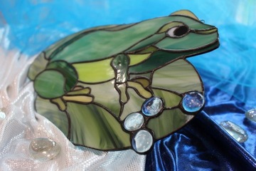 Витражная лягушка Тиффани символ счастья, подарок