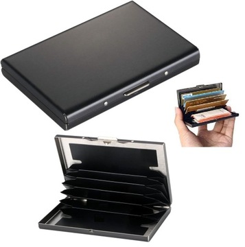 CARD HOLDER METALOWE, METALOWY MINI PORTFEL NA KARTY BLOKADA RFID