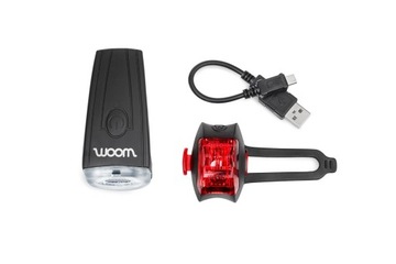 Oświetlenie rowerowe Woom zestaw lampek rowerowych 25 lm USB