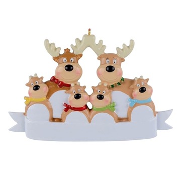 Personalized Reindeer Family Pendant Home 6 Head